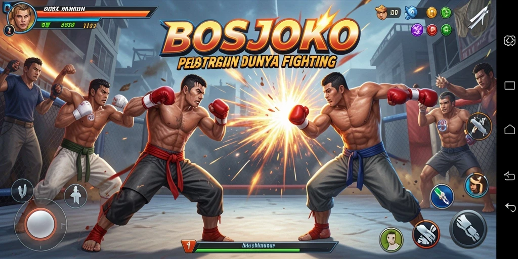 Gameplay menyerupai pertarungan seru dalam BOSJOKO.