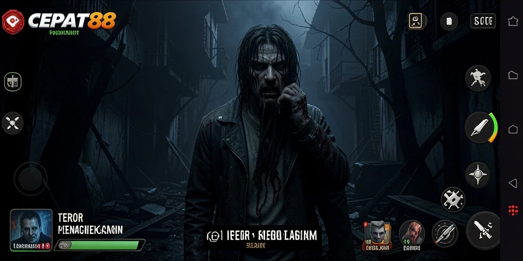 Screenshot gameplay menegangkan dari CEPAT88 saat menjelajahi kegelapan.