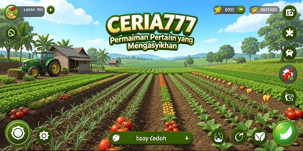 Tampilan menarik dari gameplay CERIA777 saat mengelola ladang pertanian.
