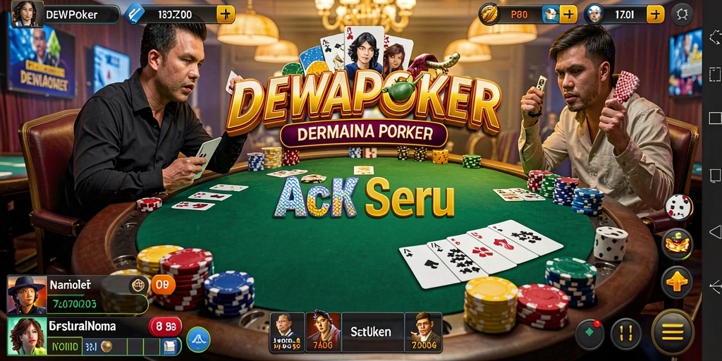 Tampilan seru gameplay DEWAPOKER dengan pemain beraksi.