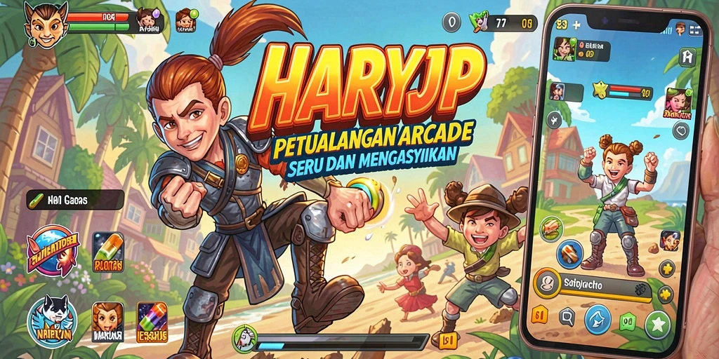 Tampilan menarik gameplay Arcade dalam HARAPJP dengan berbagai tantangan.
