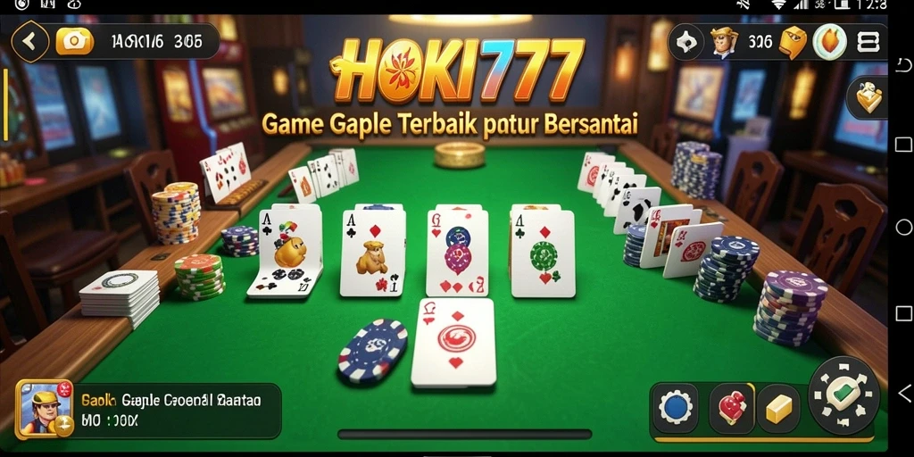 Tampilan gameplay HOKI777 yang seru dan memikat saat bermain Gaple.