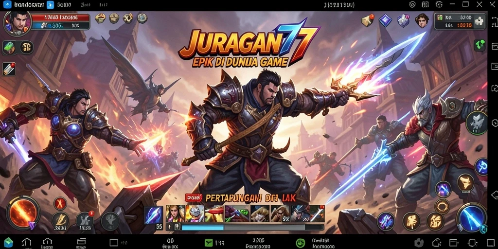 Tangkapan layar menampilkan pertarungan epik dalam JURAGAN77.