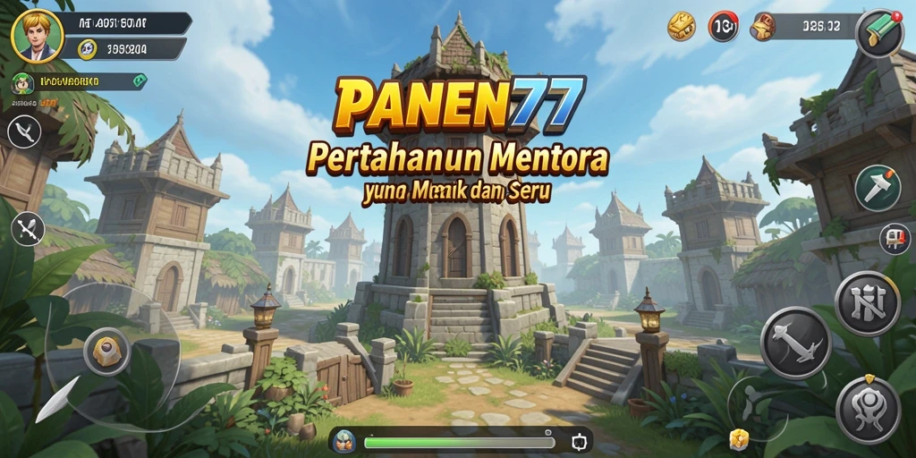 Screenshot game PANEN77 menampilkan strategi pertahanan menara yang seru.