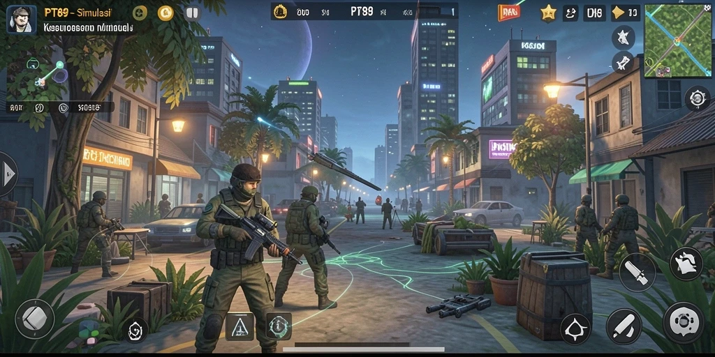 Gameplay PT89 yang seru menampilkan simulasi kehidupan yang realistis.