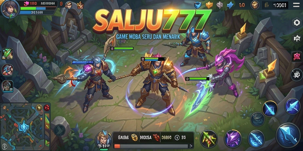 Tangkapan layar gameplay SALJU777 yang menunjukkan pertempuran seru.