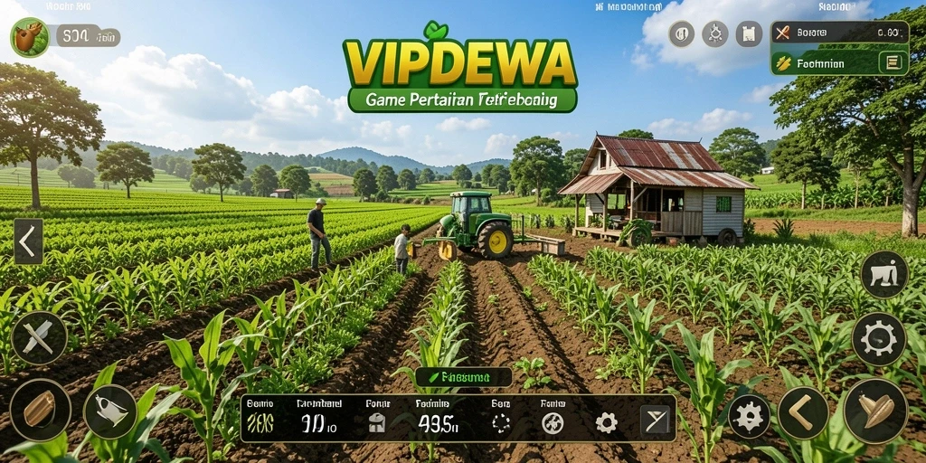 Screenshot gameplay <strong>VIPDEWA</strong> menampilkan aktivitas bertani yang menarik.